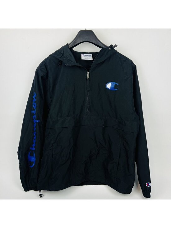 Champion Tops - Champion Windbreaker Women’s Medium 1/4 Zip Pullover Hooded Jacket